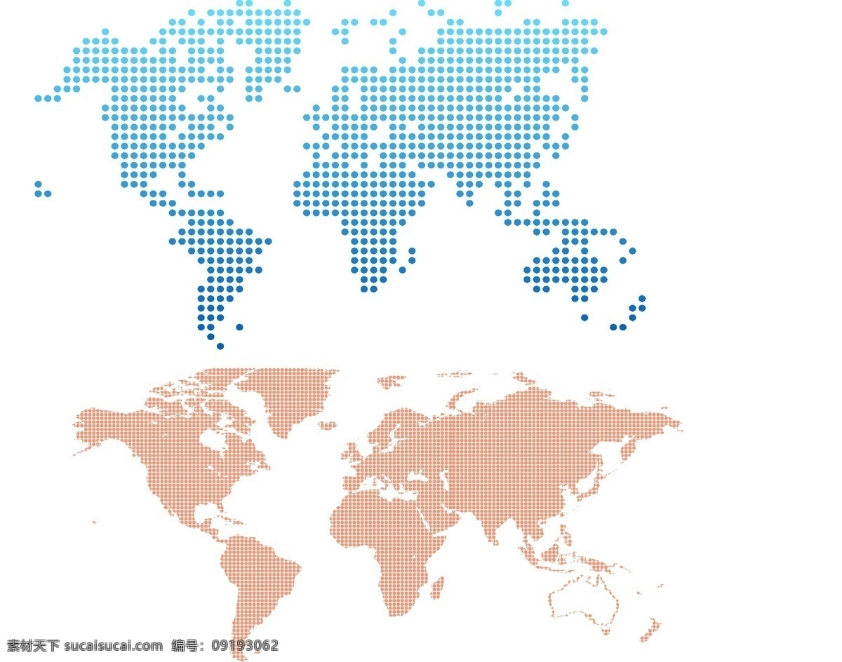 点点 世界地图 矢量图 矢量素材 五大洲 格子地图 花纹花边