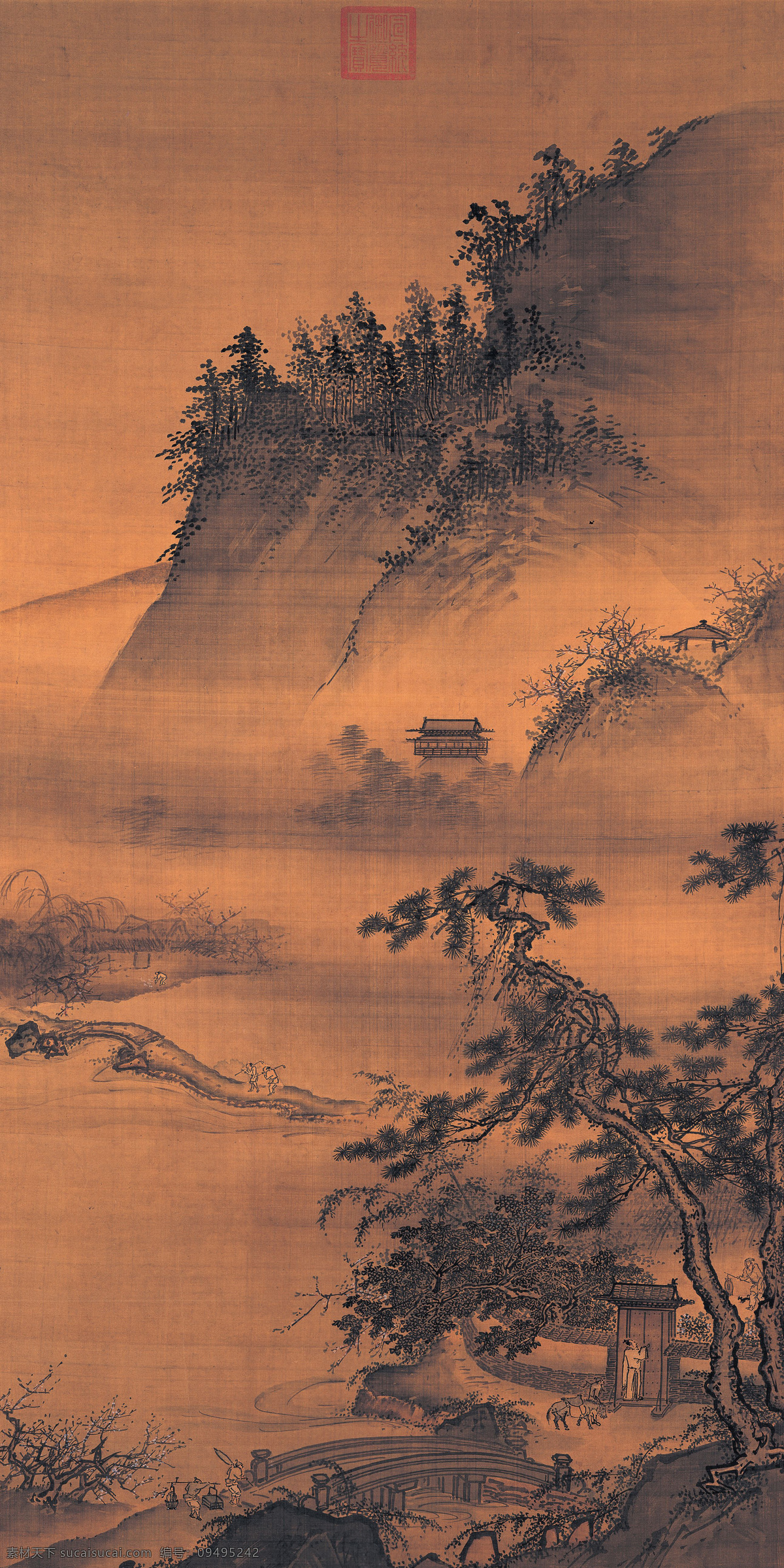 明 戴进 春游晚归 古画 国画 山水 古代山水 文化艺术 绘画书法