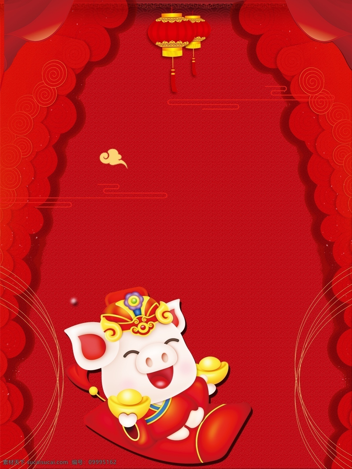 金 猪 红色 猪年 新年 喜庆 广告 背景 红色背景 中国风 广告背景 烟花 金猪 恭贺新春 猪年大吉 新年快乐 新年背景 金猪贺