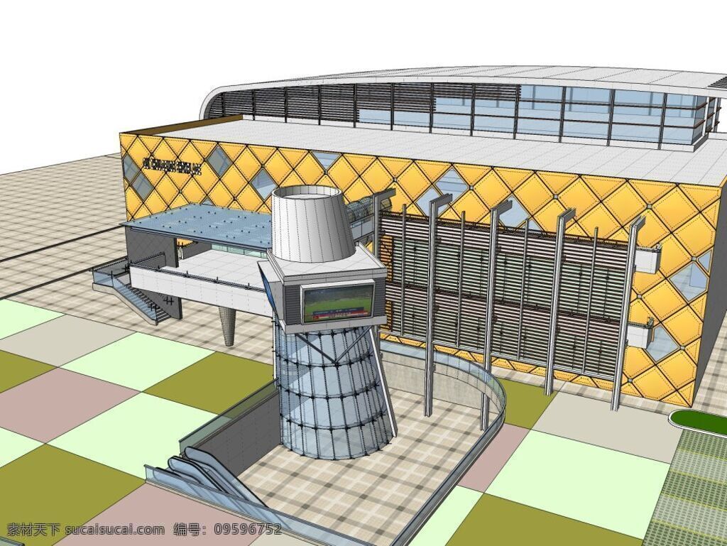 工业工厂建筑 建筑 工厂 模型 房子 工业 skp 白色