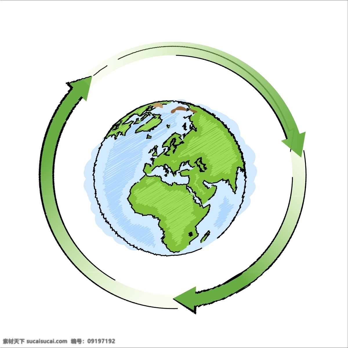 地球 循环 矢量 绿色 海洋 矢量素材 设计素材