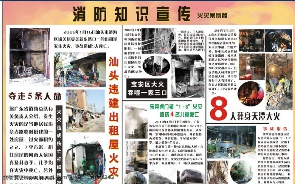 火灾案例 消防 消防知识宣传 火灾 消防海报 矢量