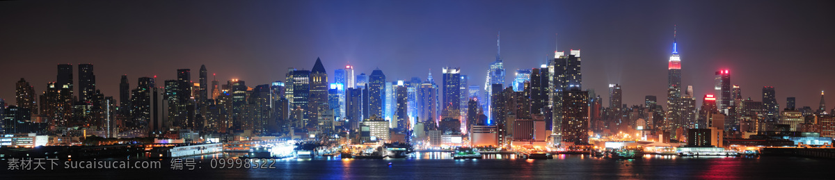 繁华纽约夜景 曼哈顿夜景 纽约风景 摩天大楼 高楼大厦 美丽城市风景 城市风光 城市景色 繁华都市 环境家居 黑色