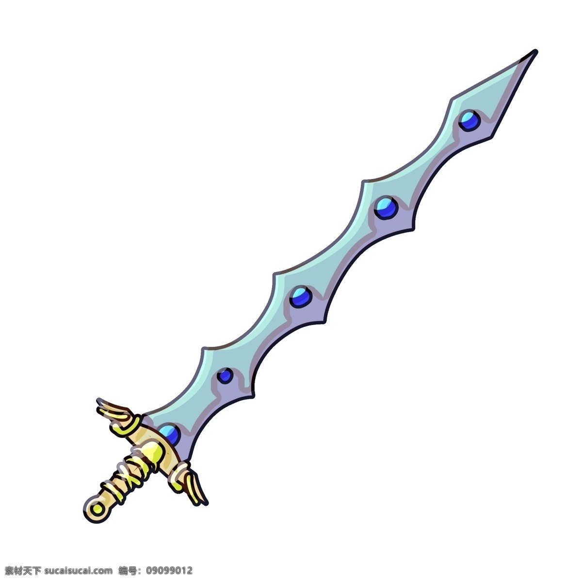 蓝色 宝剑 装饰 插画 蓝色的宝剑 漂亮的宝剑 古风宝剑 创意宝剑 精美宝剑 宝剑装饰 宝剑插画