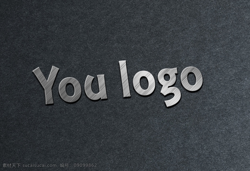 金属 logo 贴图 标志样机 拉丝金属效果 文字效果图 logo样机 立体金属效果 金属标志贴图 金属质感效果 样机贴图