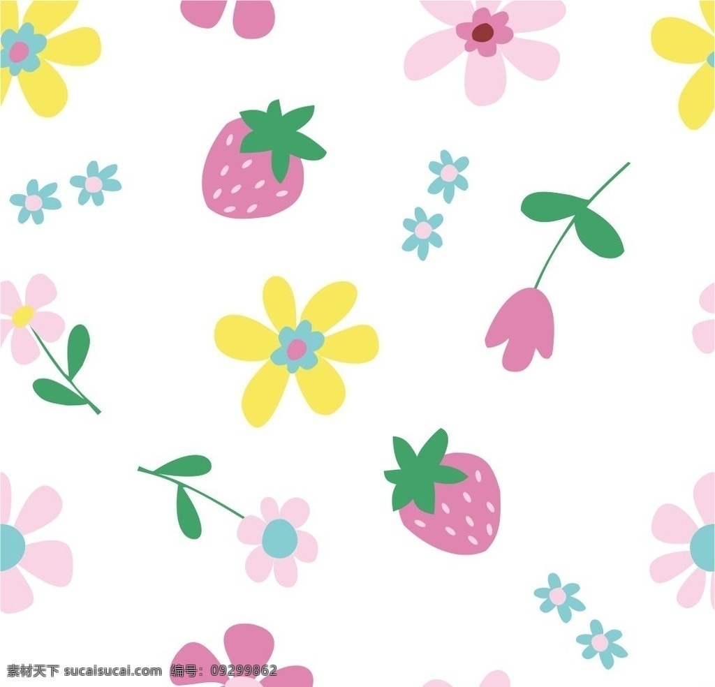 儿童服饰 卡通 印花 循环 图 儿童 服饰 花朵 彩色 循环图 印花循环图