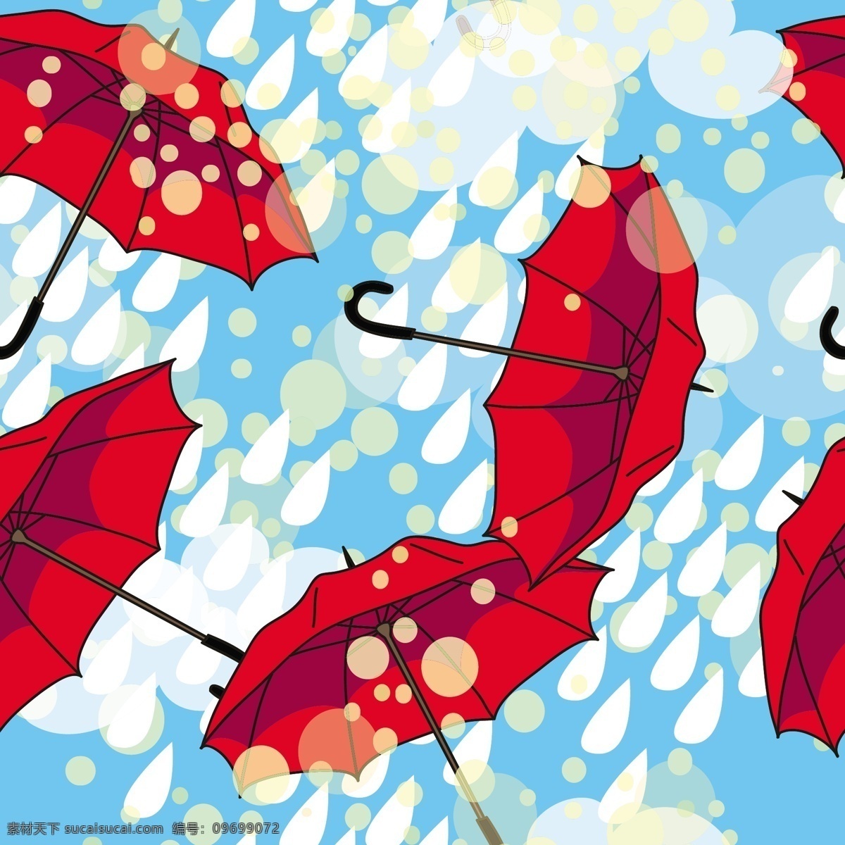 矢量 手绘 炫丽 雨伞 插画设计 文本背景 艺术插画 雨伞背景 矢量图 花纹花边