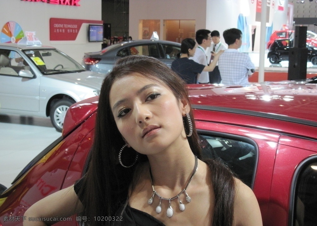 美女车模 2010 南京 汽车 博览会 顶级车模 美女 高清 脸部特写 性感 模特 女性女人 人物图库