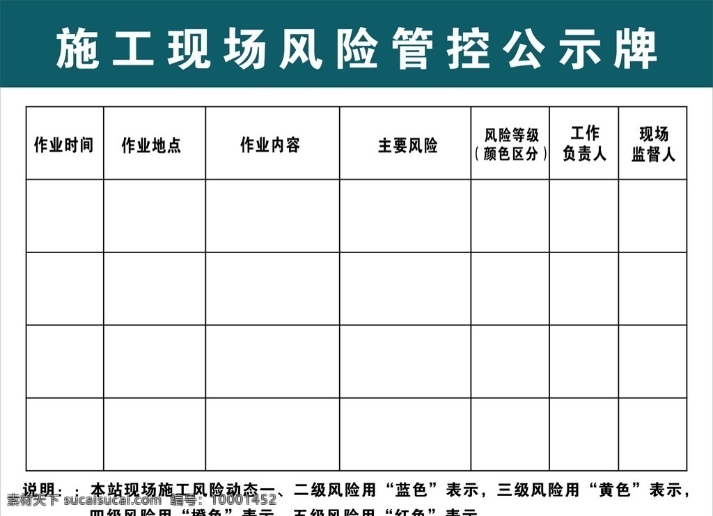 风控 施工 现场 风险 管控 公示牌 招贴设计