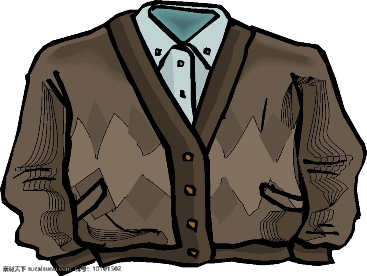 棕色 调 男款 对襟 开衫 服装设计 对襟开衫设计 男款对襟开衫 棕色调男开衫 服装款式图