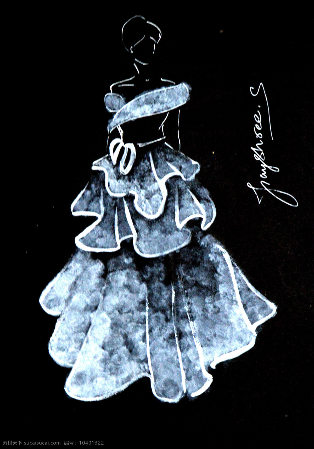 创意 服装设计 婚纱 速写 手绘 人物 服装 高档 时尚 巴黎时装周 服饰 衣服 效果图 华丽 高端 档次 临摹大牌 时装 手稿图