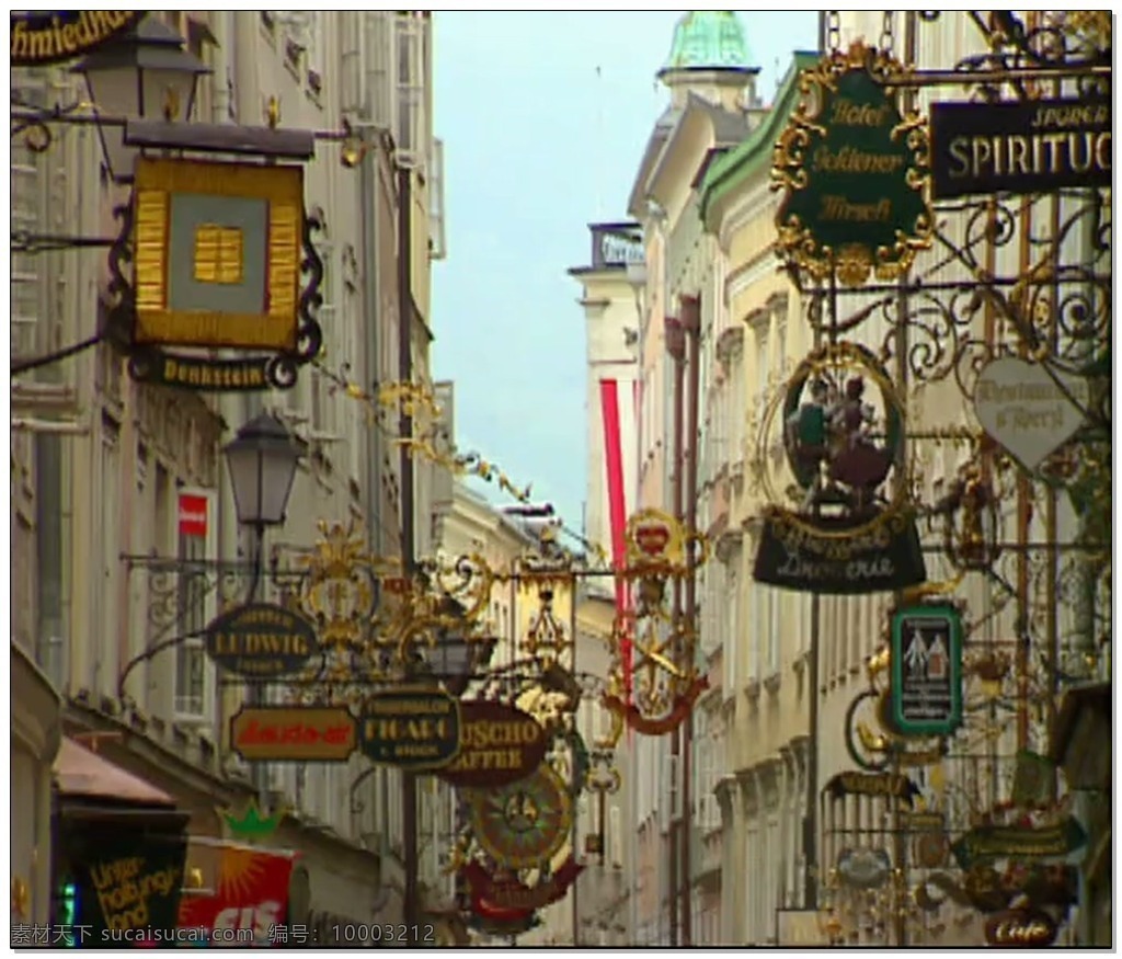 城市 景观 视频 欧式 古城 街牌 视频素材 动态视频素材