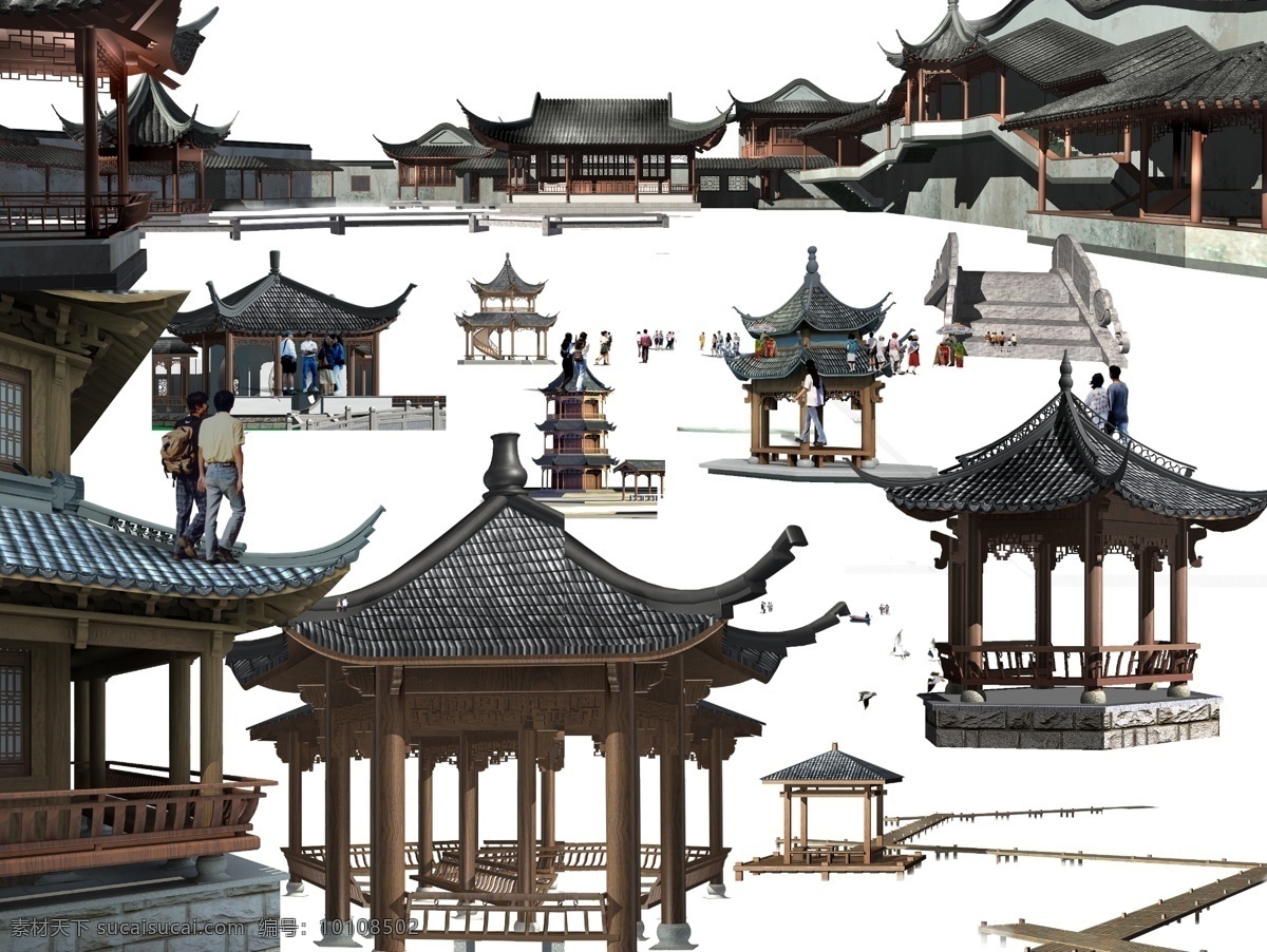 亭子古建素材 亭子 凉亭 竹亭 古建素材 建筑后期素材 环境 建筑 后期 环境设计 景观设计