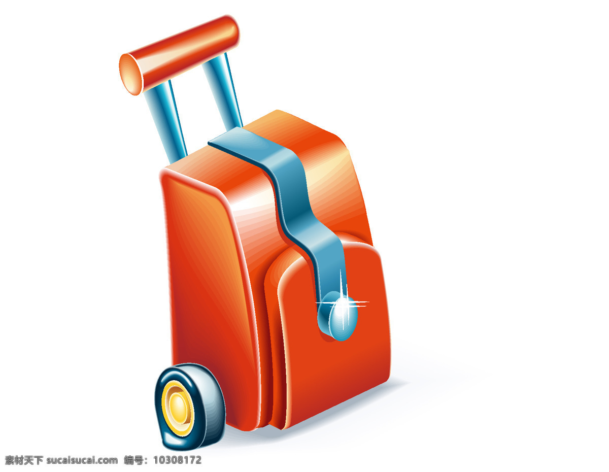 矢量 红色 行李箱 元素 卡通 旅游 ai元素 免扣元素