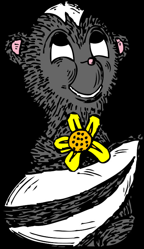 朵 花 臭 鼬 哺乳动物 动物 卡通 externalsource 气味 臭鼬 美国 专利 商标局 插画集