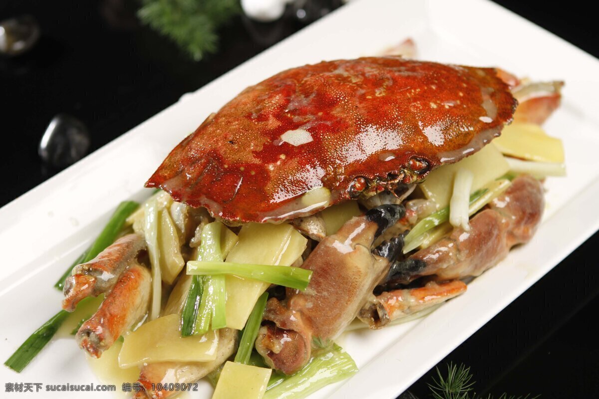 姜葱炒花蟹 酒店名菜 酒席菜式 中餐名菜 餐饮摄影 餐饮美食 传统美食 画册 海报 单张dm设计