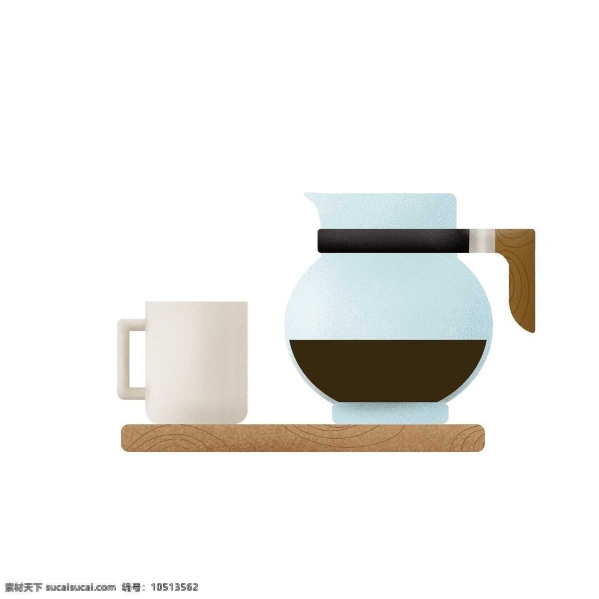 清新 透明 淡 蓝色 咖啡壶 米色 咖啡杯 装饰 图案 淡蓝色 玻璃 木质桌椅 家用 午后时光 下午茶 周末