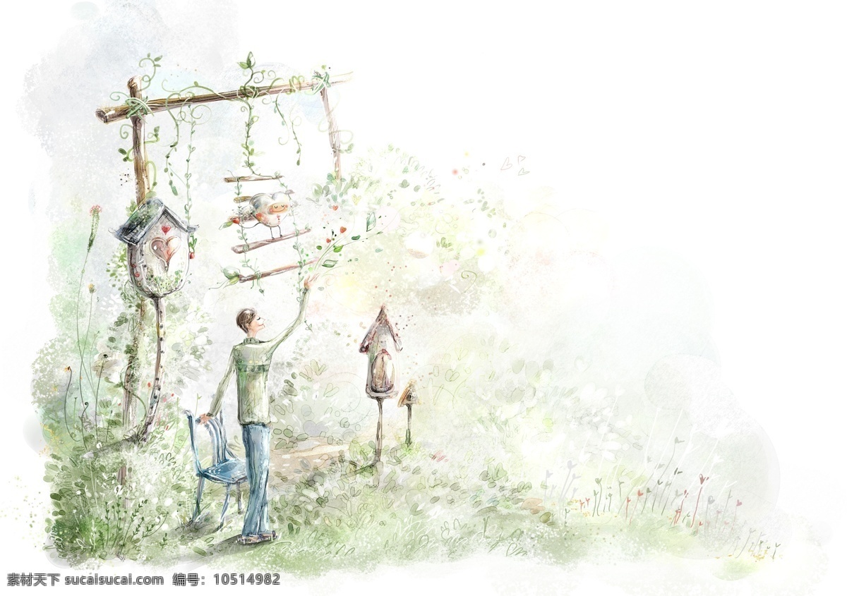梦幻免费下载 风景 花卉 人物 手绘 psd源文件