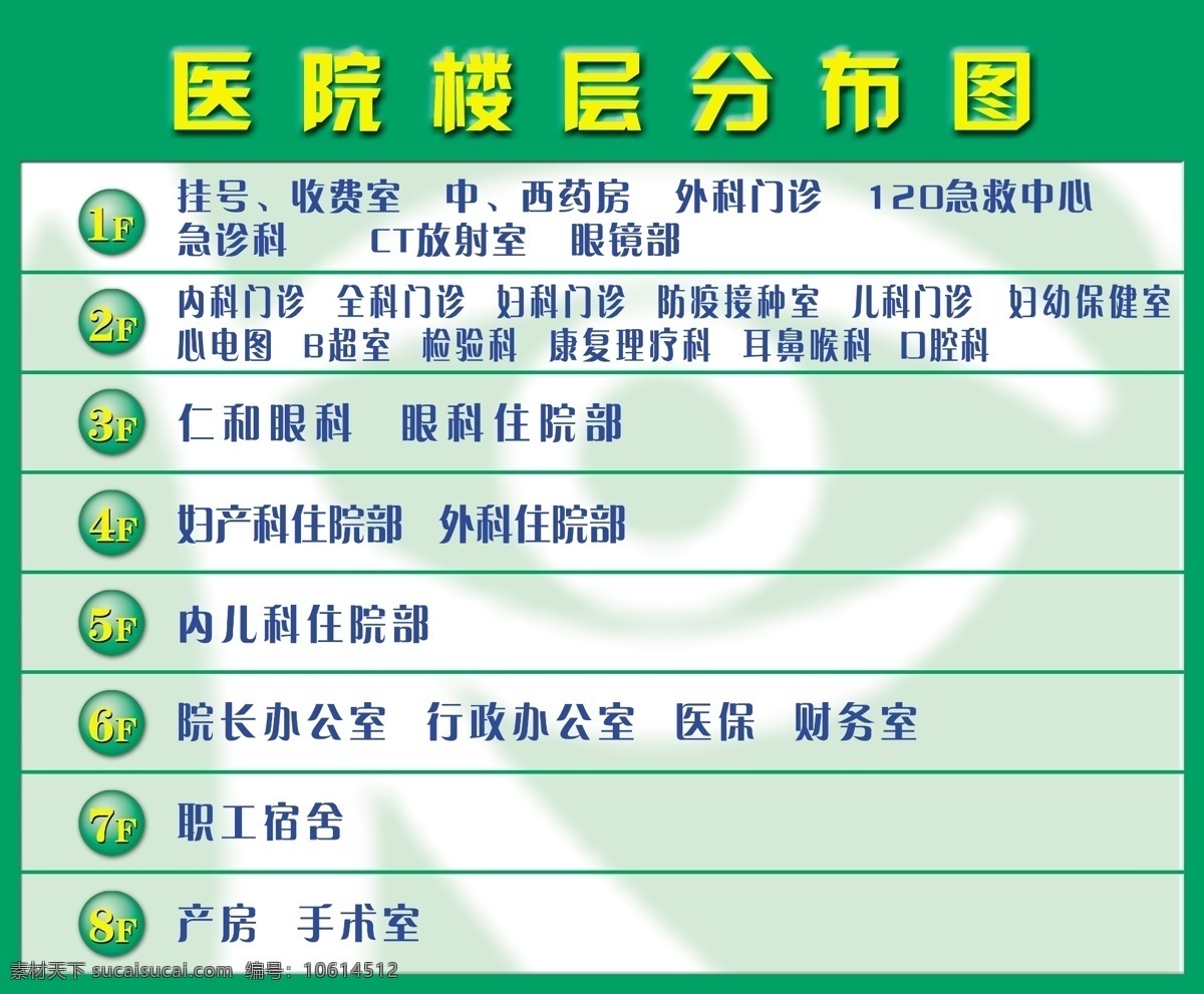分层 背景 标志 渐变 投影 文字 源文件 医院 楼层 分布图 模板下载 圆圈浮雕效果 psd源文件
