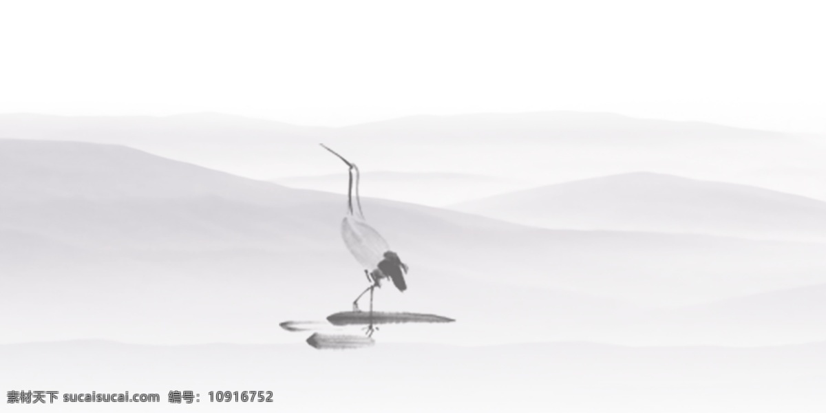 水墨背景 水墨 背景 仙鹤 水墨画 浅色背景