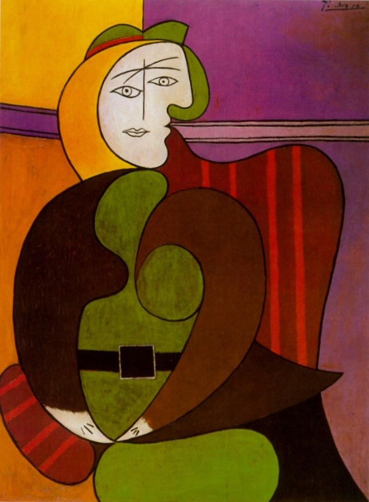 rouge 西班牙 画家 巴勃罗 毕加索 抽象 油画 人物 人体 装饰画 fauteuil le 1931 装饰素材