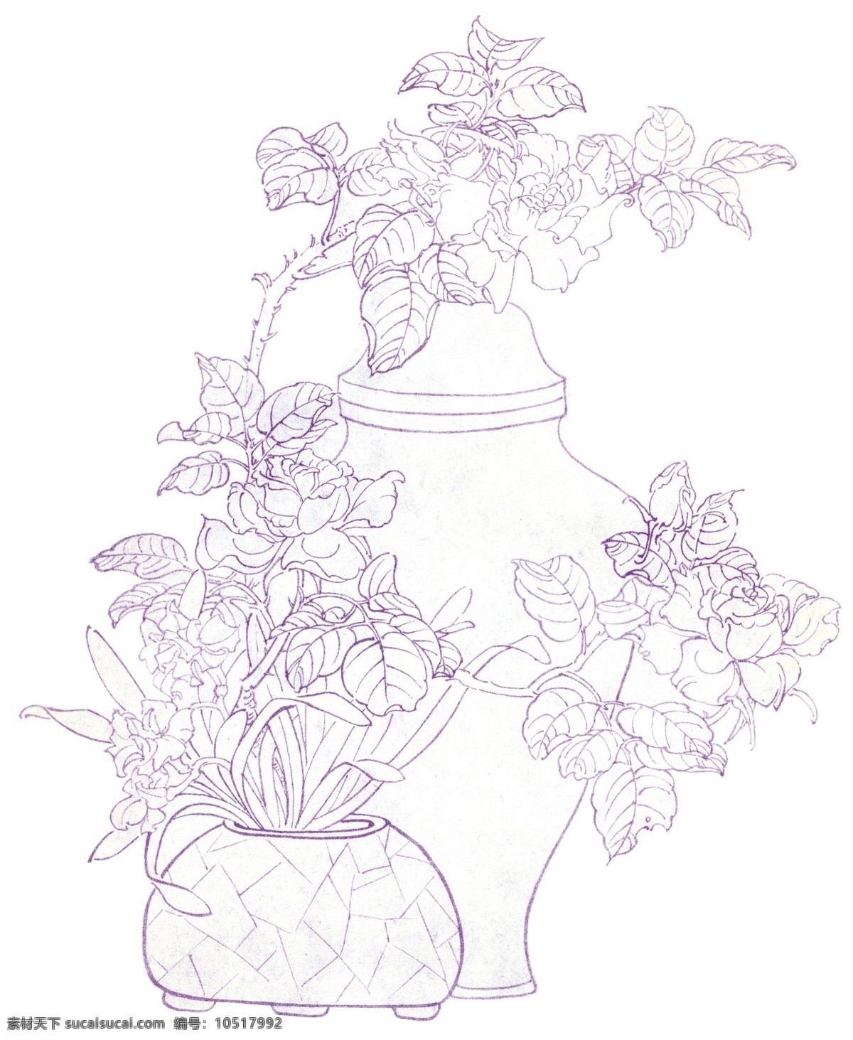 稀有 玉雕 花鸟 图稿 画画 古典 传统纹样 工笔 工艺 线描 白描 花纹 纹样 玉雕花鸟图稿 吉祥 花 花瓶 绘画书法 文化艺术