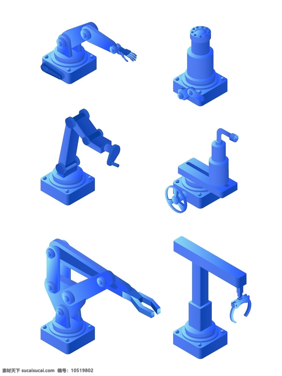 蓝色 科技 机械 手臂 套 图 商用 元素 工业 机器人 机电