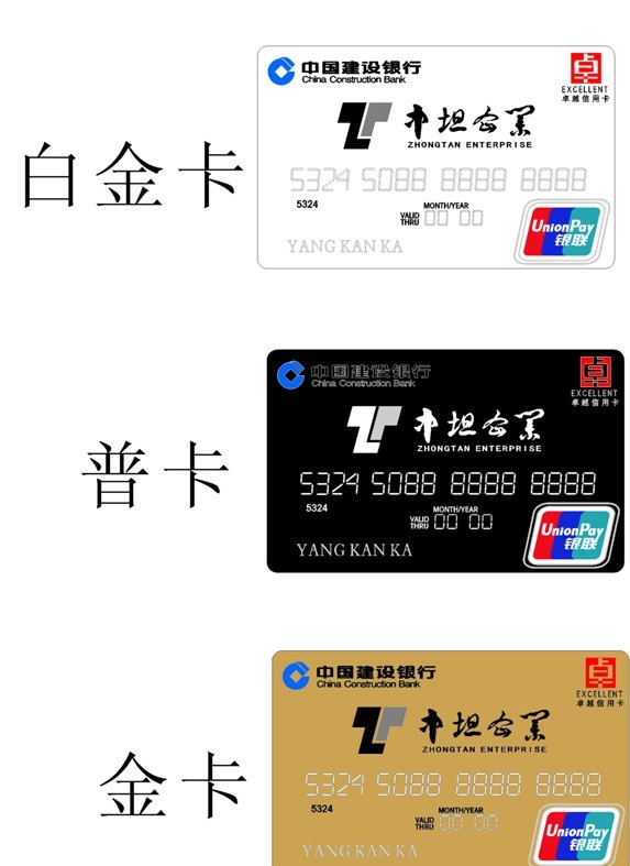 中 坦 建设银行 信用卡 中坦信用卡 中国建设银行 建行信用卡 卓越信用卡 企业信用卡 名片卡片 矢量
