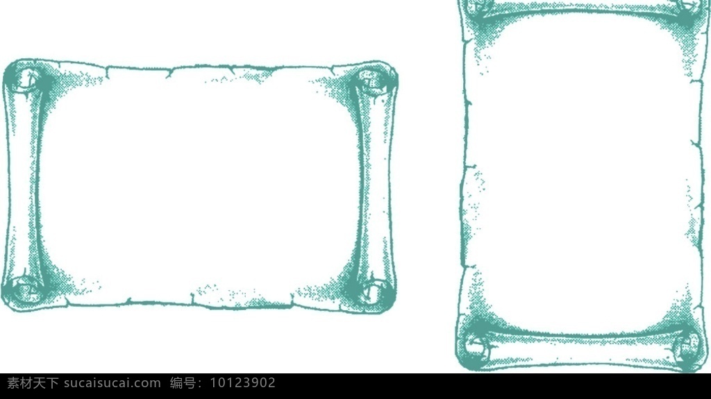 边框 牛皮纸 卷轴 卷书边框 底纹边框 边框相框 矢量图库
