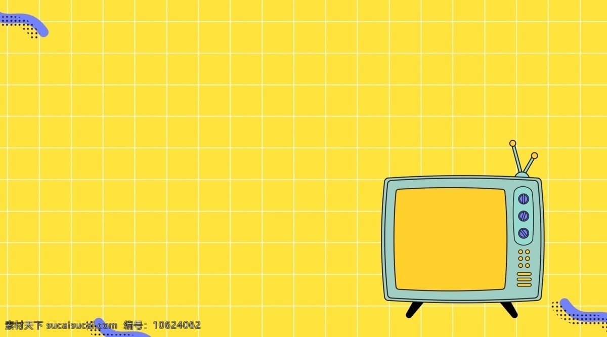 黄色 可爱 家电 促销 电视 背景 几何背景 线条素材 图形 可爱背景 大促背景 家电促销 电视背景