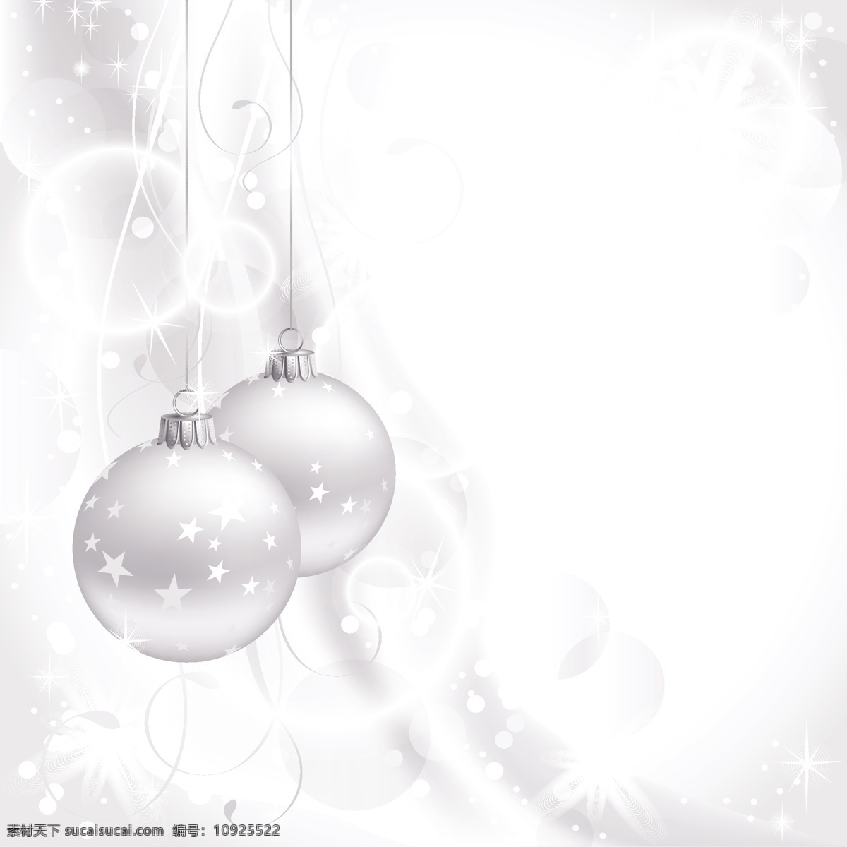 圣诞节 水晶 吊球 矢量 背景 彩球 黄色 矢量素材 透明 星星 雪花 白球 伊面 矢量图 其他矢量图