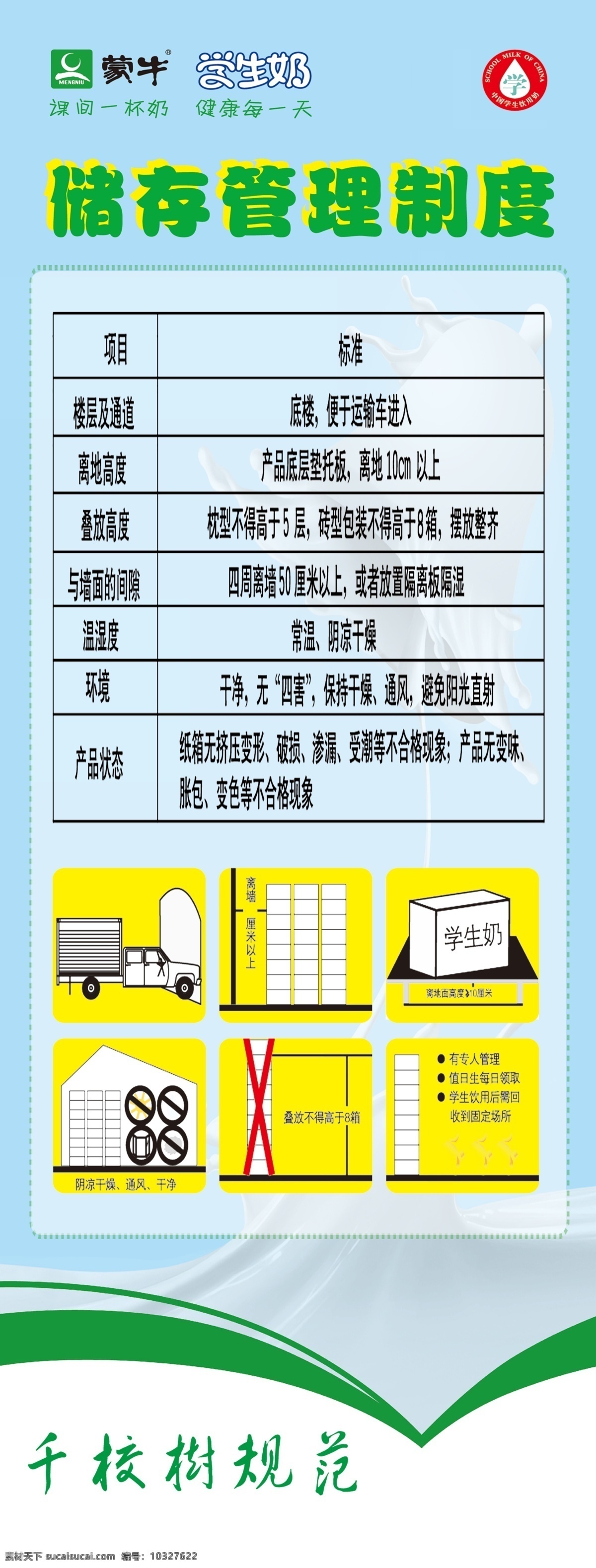 牛奶 展架 储存 管理制度 储存管理制度 简约 学生奶 海报pop