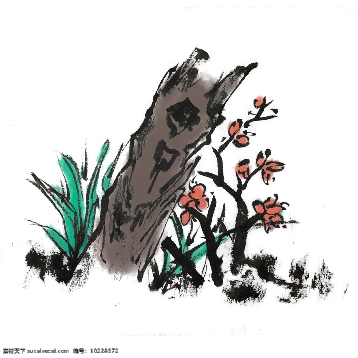 中国 风 水墨 花草 手绘 插画 中国风 动物 古风 水墨风 墨迹 夏季 彩色 春天 生动 国风 国画 花鸟 小景