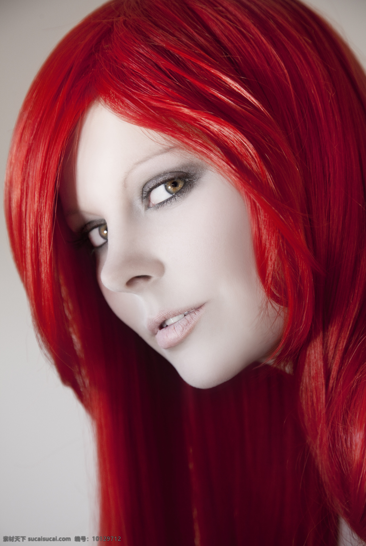 红色 头发 美女图片 人物 美女 红色头发 人物图片
