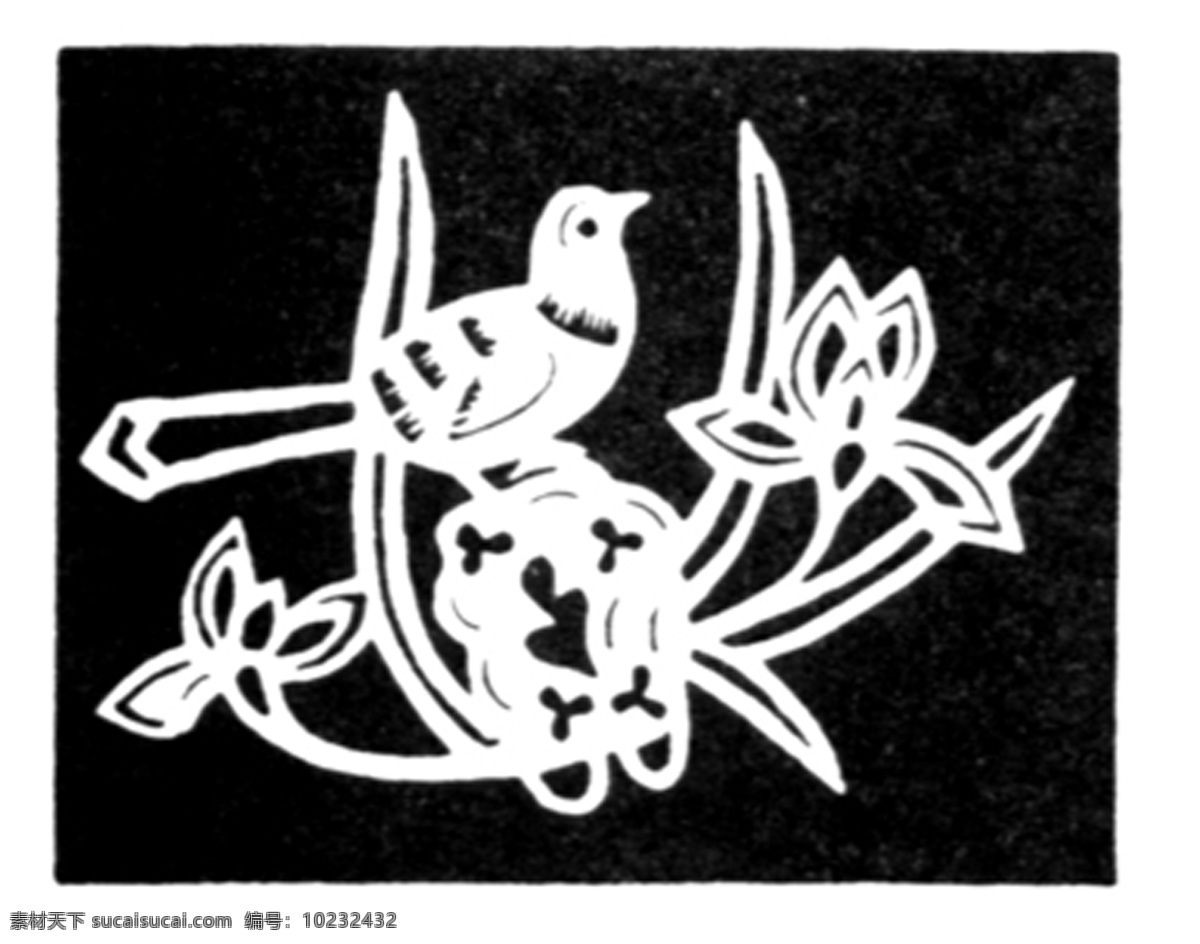 花鸟 图案 装饰图案 设计素材 花鸟图案 书画美术 黑色