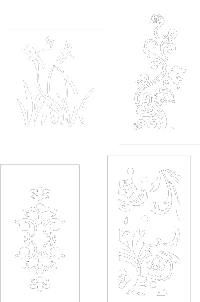 木雕镂空花 木雕 屏风 隔断 花纹 矢量花 花纹花边 底纹边框 矢量