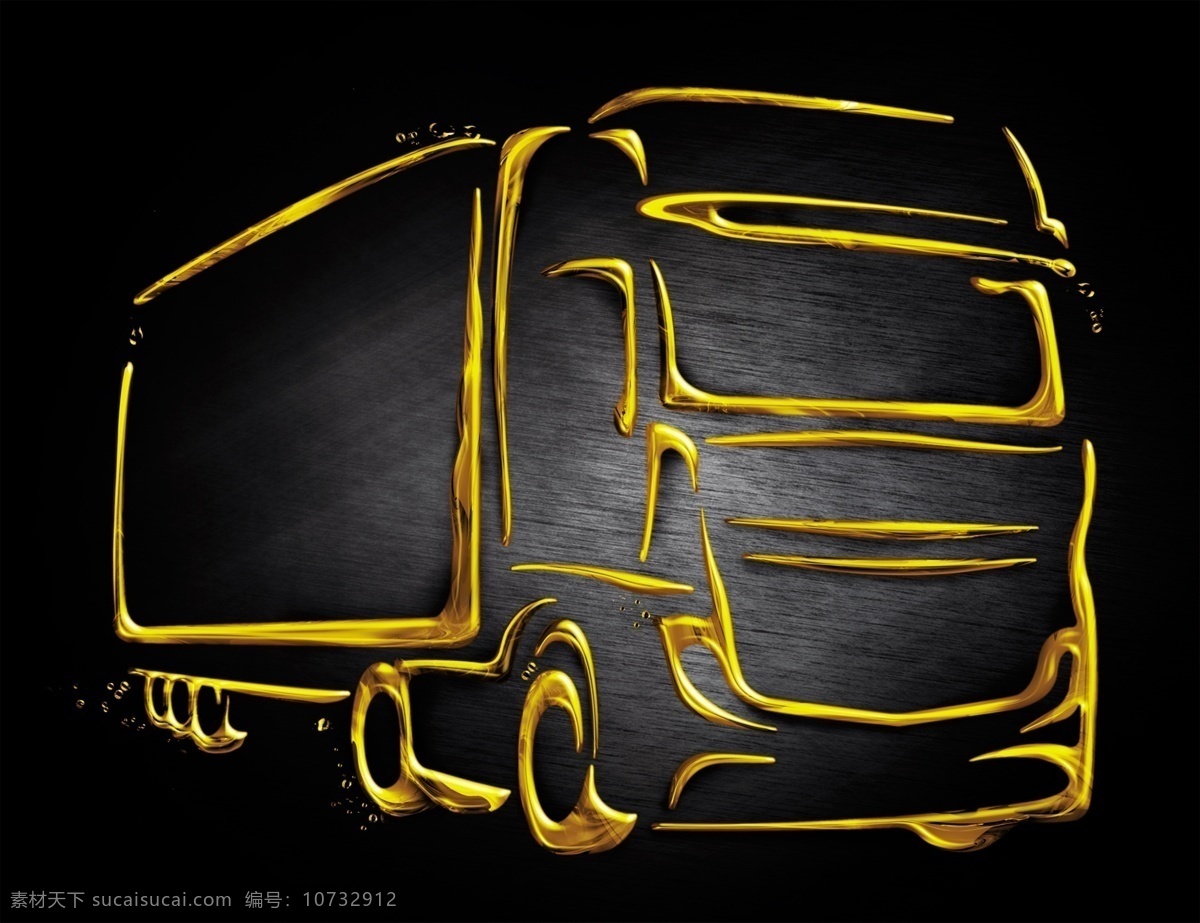 卡车 金色 金车 金货车 金卡车 金色卡车 金色货车 货车 金色货车轮廓 金色卡车轮廓 金色货车框架 金色卡车框架 分层 源文件