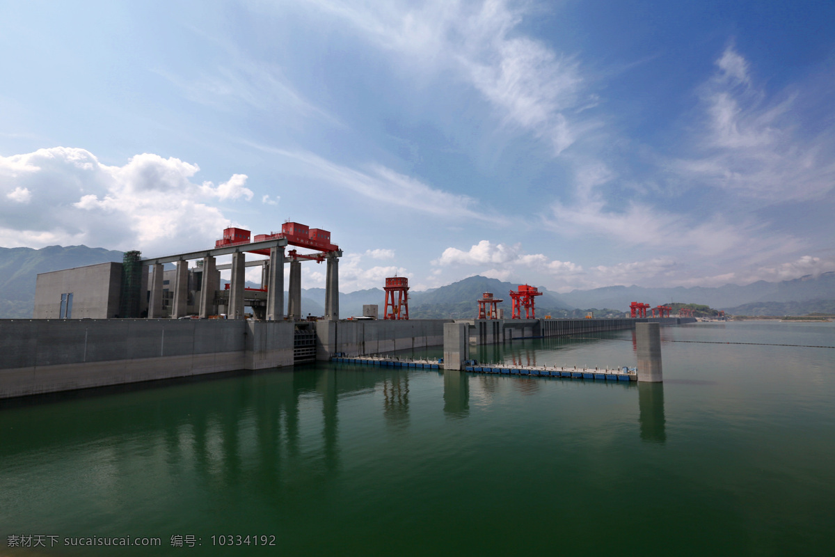 长江 三峡 三峡大坝 西陵峡 蓝天白云 大坝 江水 旅游摄影 国内旅游