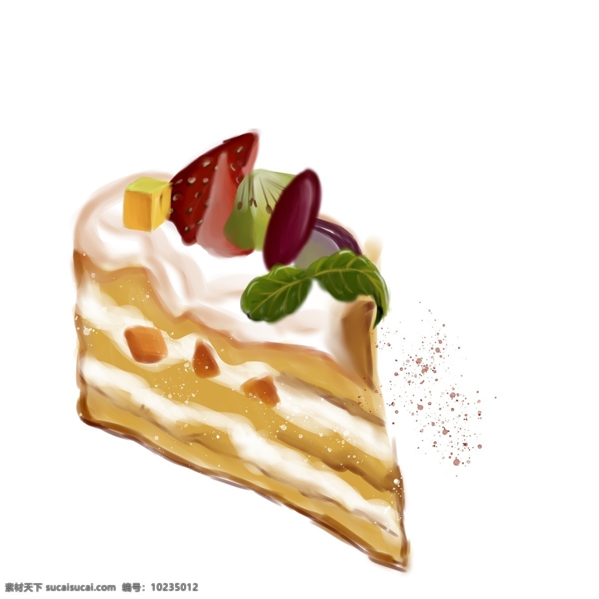 美味 一块 小 蛋糕 手绘 卡通 美食 食物 插画 小蛋糕 一块蛋糕 甜点元素