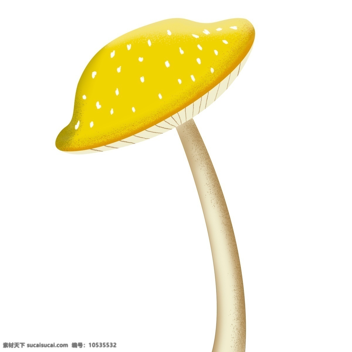 手绘 小 清新 蘑菇 元素 卡通 黄色 小清新 食物 食材 插画