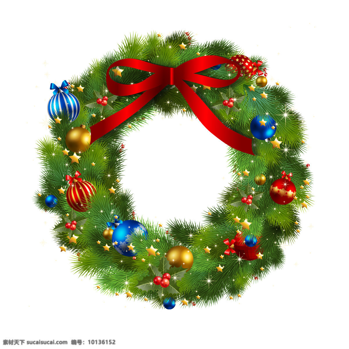 圣诞 礼物 花环 元素 png元素 彩球 蝴蝶结 节日 免抠元素 圣诞老人 透明素材 装饰