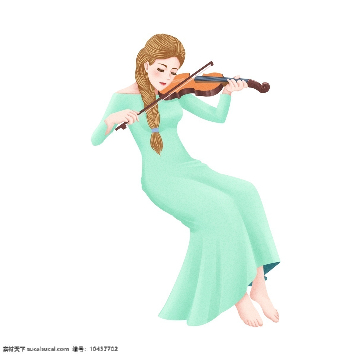 梦幻 手绘 小 清新 拉 小提琴 仙女 小清新 拉小提琴 女孩 少女 人物 文艺