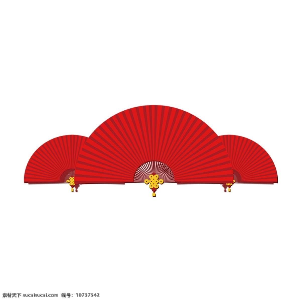 卡通 红色 扇子 元素 中国风 png元素 免抠元素 透明元素 红色扇子