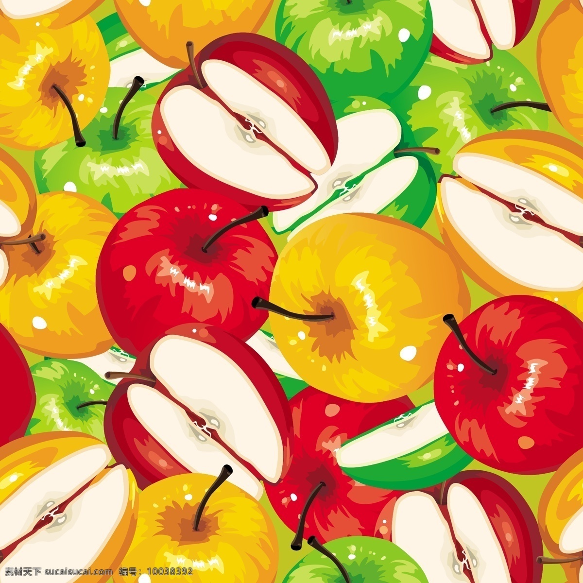 绘画 风格 苹果 矢量 背景 水果和蔬菜 矢量图 其他矢量图