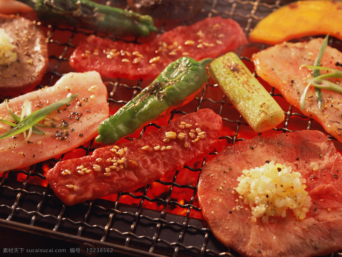 猪里脊摄影 日本料理 烧烤 猪里脊 红色