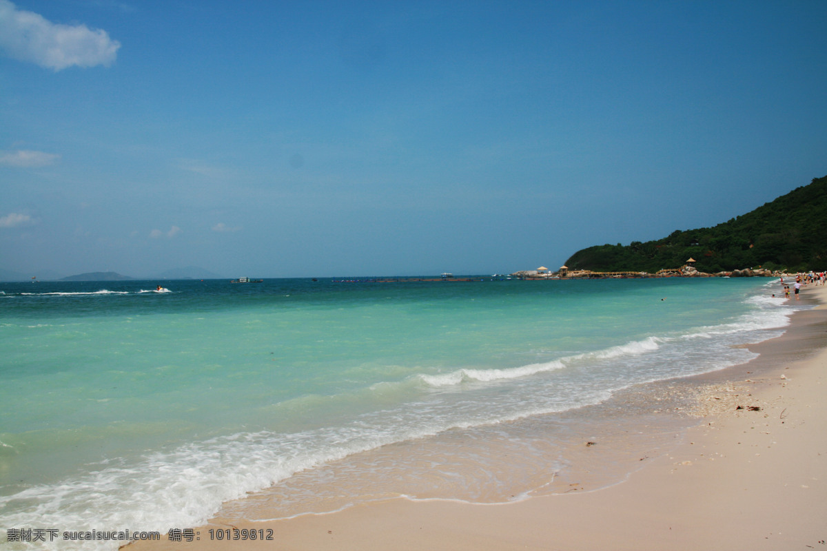 海滩 大海 蓝色 蓝天 晴朗 三亚 沙滩 自然风景 滩 自然景观 psd源文件