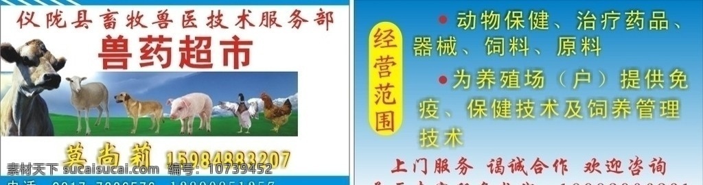 兽医名片 兽医 名片 名片卡片 矢量
