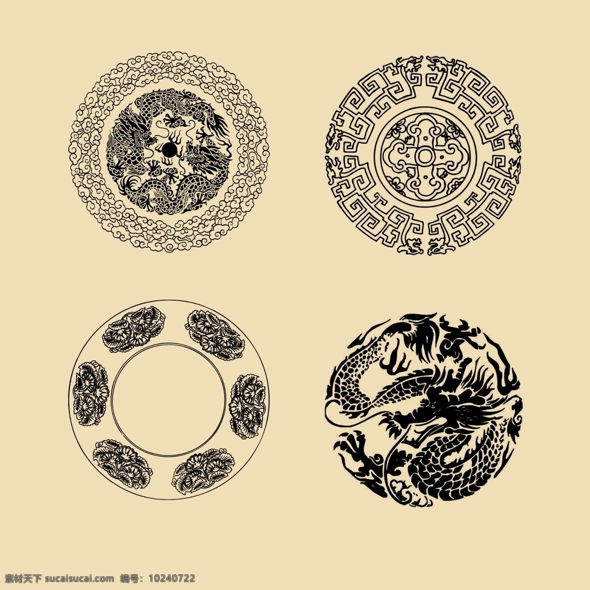 传统边框图片 纹理 古典花纹 圆形 底纹 构图 抽象