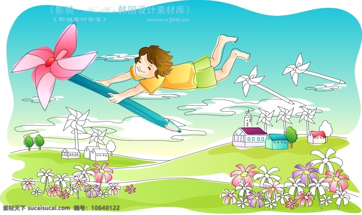 儿童 线条 插画 hanmaker 韩国 设计素材 库 花纹 时尚 底纹 矢量 儿童线条插画 小孩 游玩 卡通 童话 矢量人物