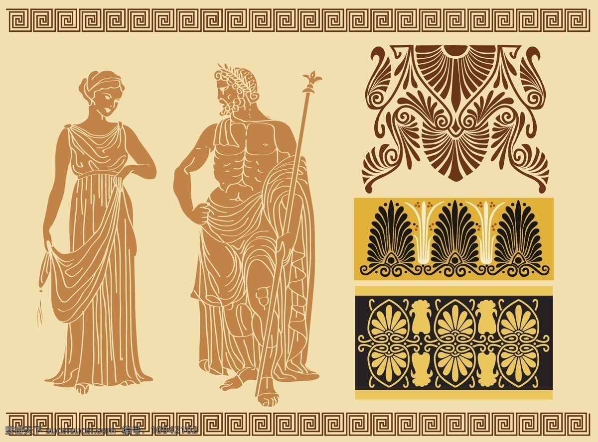 古罗马 人物 矢量 插图 罗马 女人 人 头发 矢量图 矢量人物